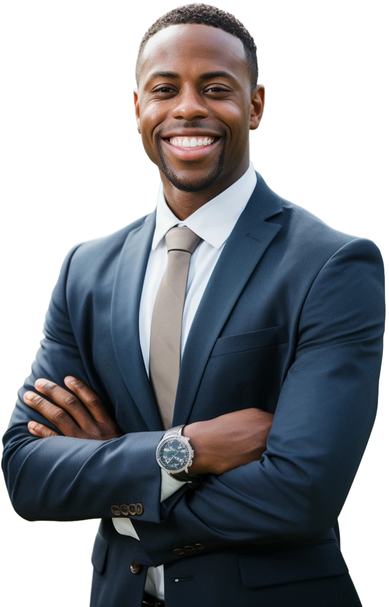 blue suited businessman