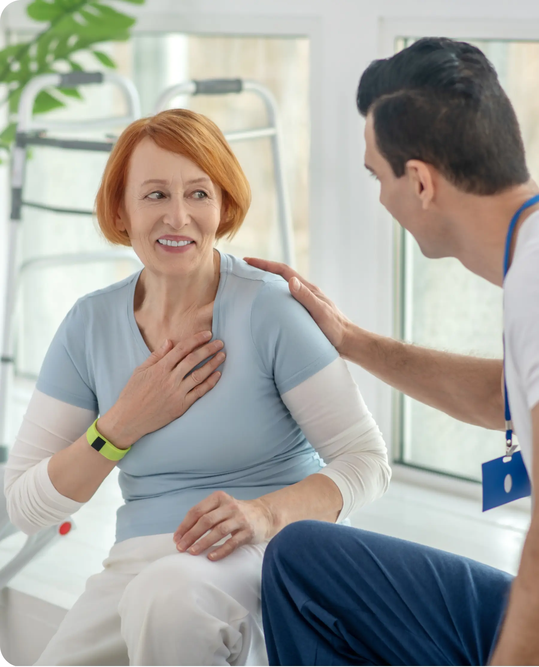 happy positive woman expressing her sincere gratitude